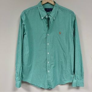 Ralph Lauren green/ white gingham button down Sz XL